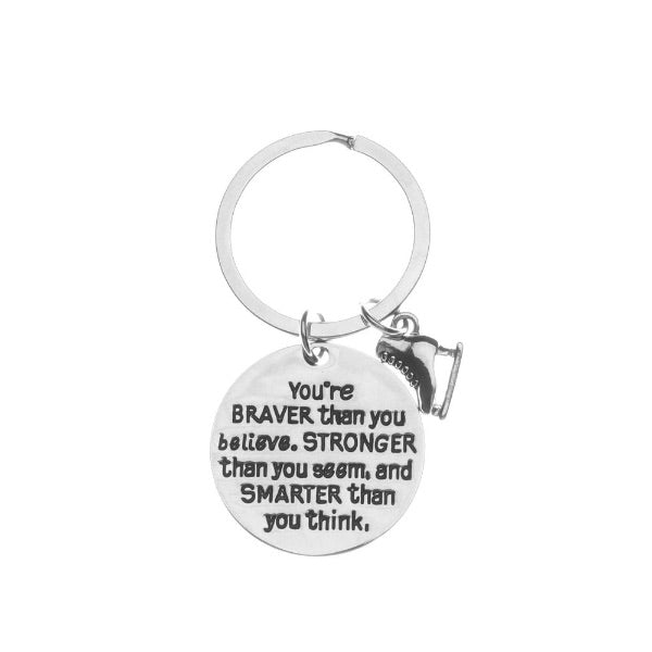 Figure Skating You’re Braver than you Believe Inspirational Keychain