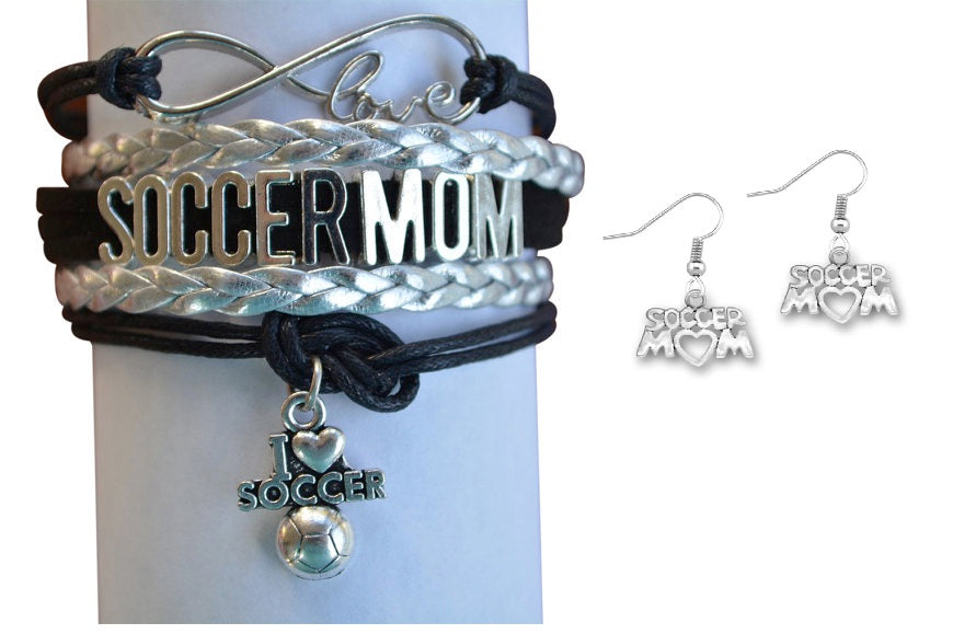 Soccer Mom Bracelet & Earrings Set - Sportybella