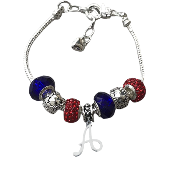 Personalized Softball Beaded Charm Bracelet