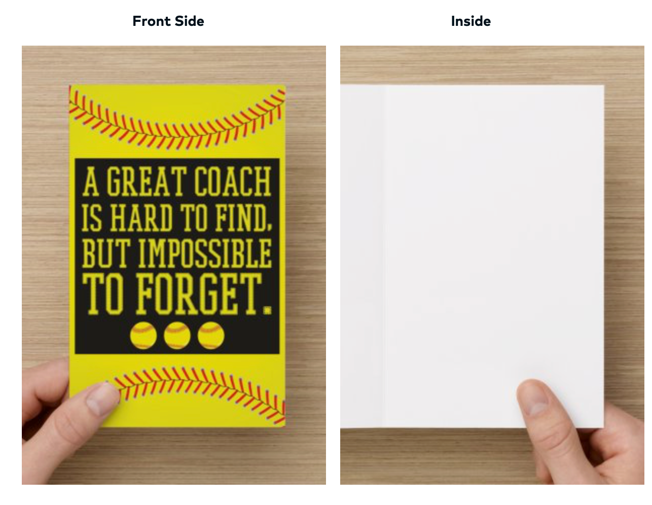Softball Coach Card