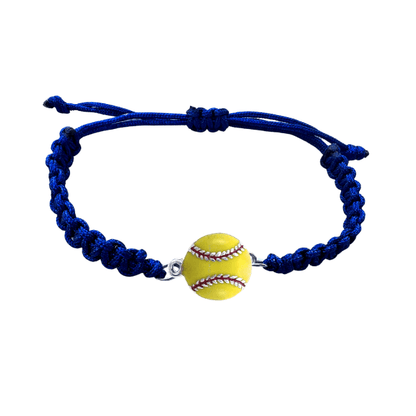 Softball Charm Rope Bracelet - Pick Color