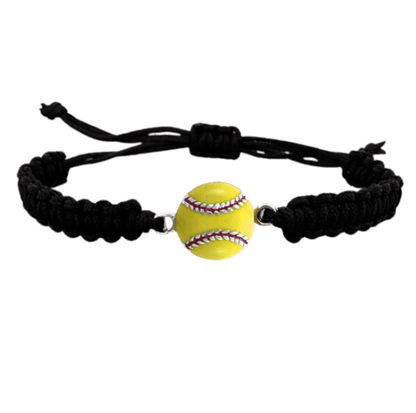Softball Charm Rope Bracelet - She Believed She Could So She Did