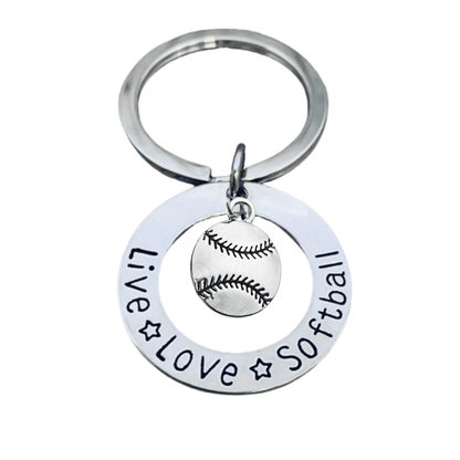 Live Love Softball Keychain - Sportybella