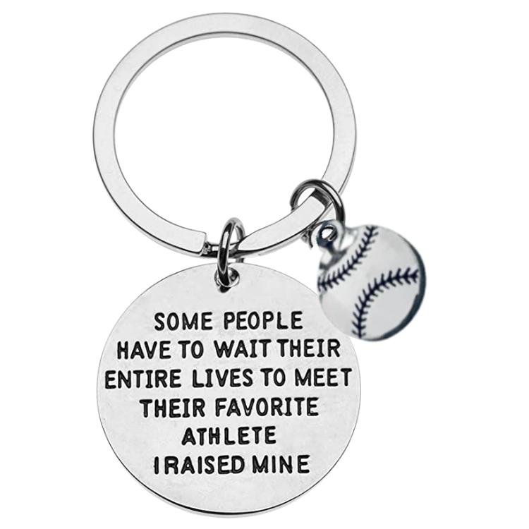 Softball Mom Keychain- Some People Have to Wait Their Entire Lives to Meet Their Favorite Player, I Raised Mine