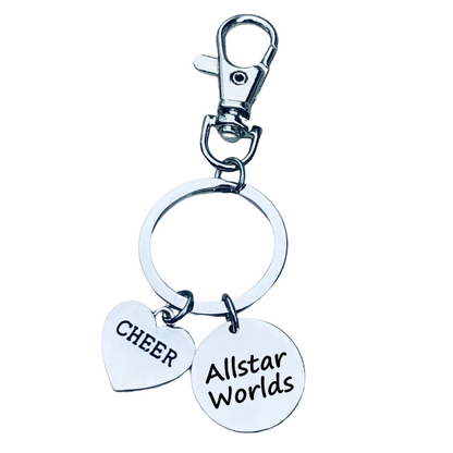 Cheerleading All Star Worlds Zipper Pull Keychain