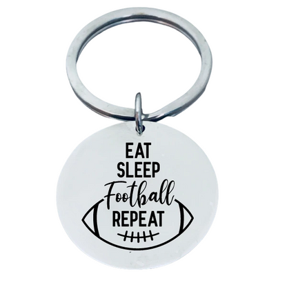 Football Keychain - Eat, Sleep, Football Repeat