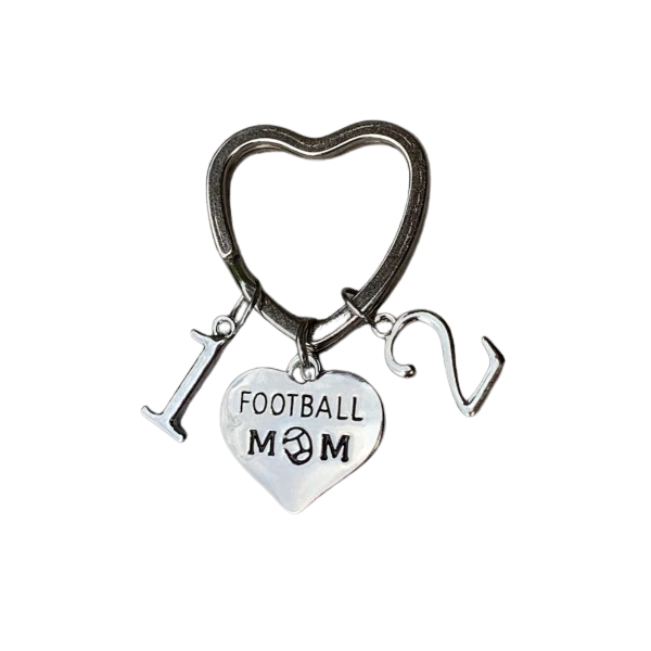 Football Mom Keychain with Players Numbers
