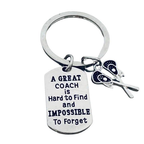 Lacrosse Great Coach is Hard to Find Coach Keychain