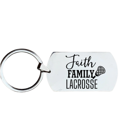 Lacrosse Keychain - Faith Family Lacrosse
