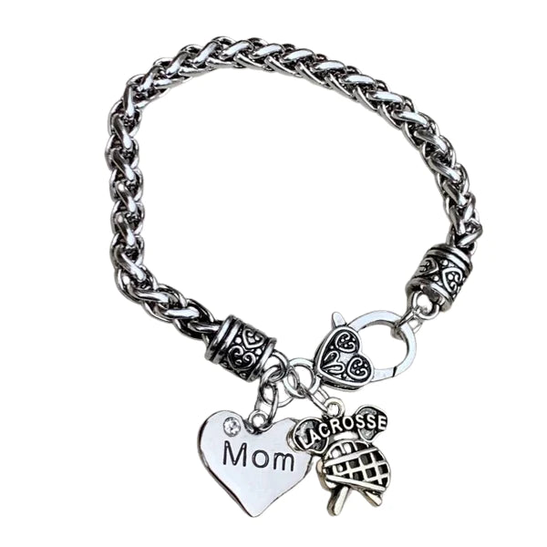 Lacrosse Mom Charm Bracelet - Pick Charm