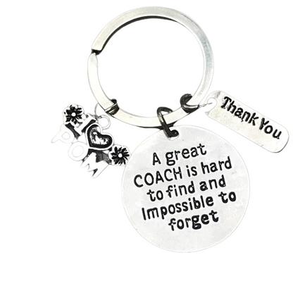 Pom Coach Keychain- Great Coach is Hard to Find But Impossible to Forget