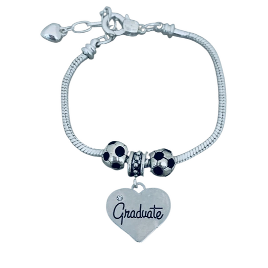 Soccer Graduation Beaded Bracelet