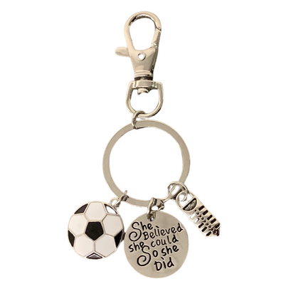 Soccer Zipper Pull Keychain - She Believed She Could