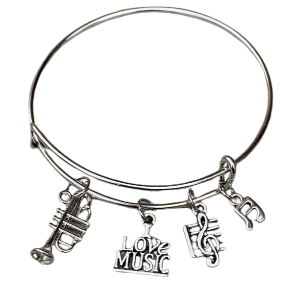 Trumpet Charm Bangle Bracelet