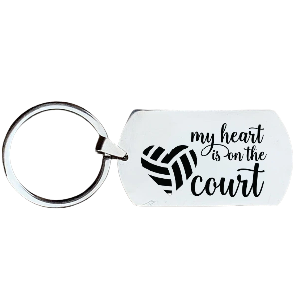 Volleyball Keychain - Heart is on the Court