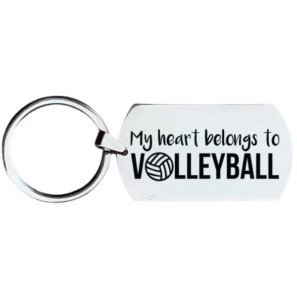 Volleyball Keychain -My Heart Belongs to Volleyball