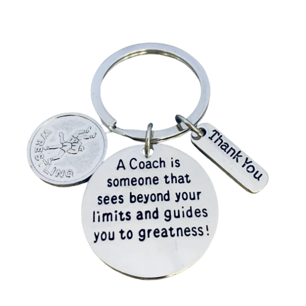 Wrestling Coach Keychain - Sees Beyond Limits