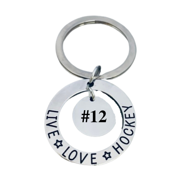 Personalized Live Love Ice Hockey Keychain