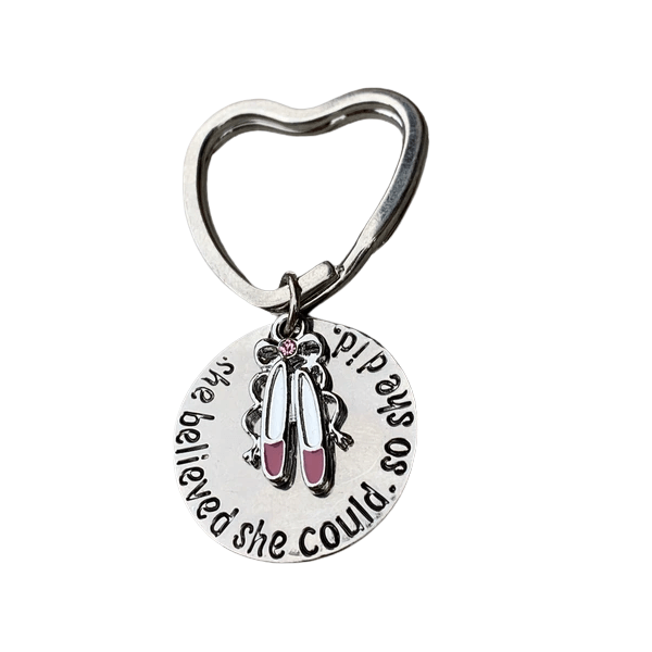 Ballet Dance Keychain - She Believed She Could So She Did