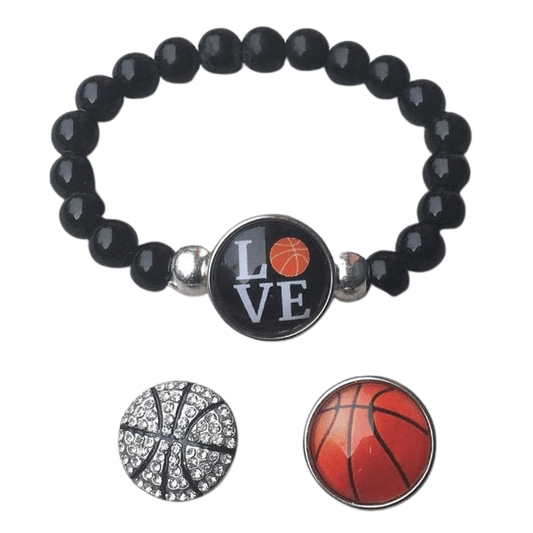 Basketball Interchangeable Snap Charm Bracelet