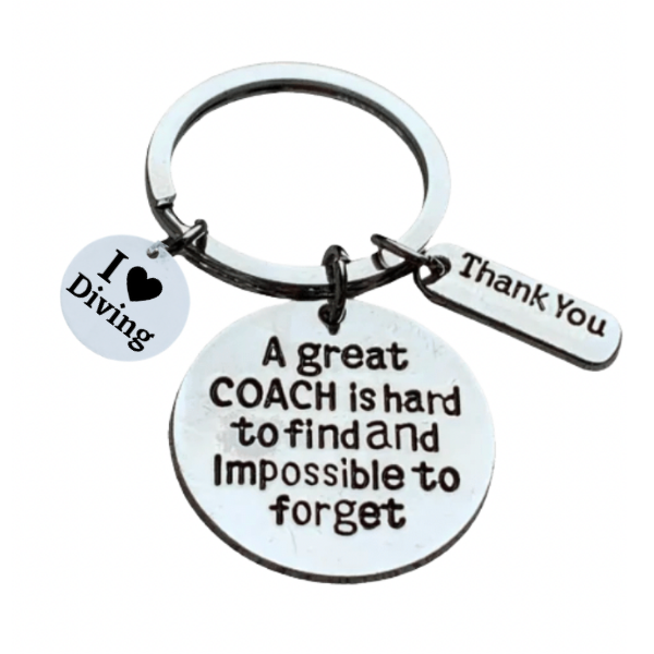 Diving Coach Keychain - Great Coach is Hard to Find