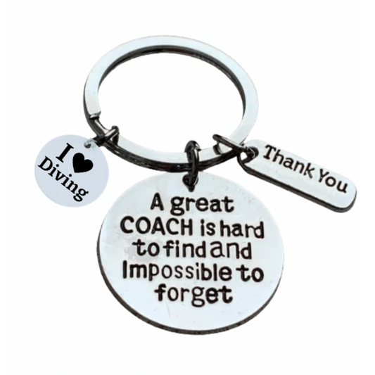 Diving Coach Keychain - Great Coach is Hard to Find
