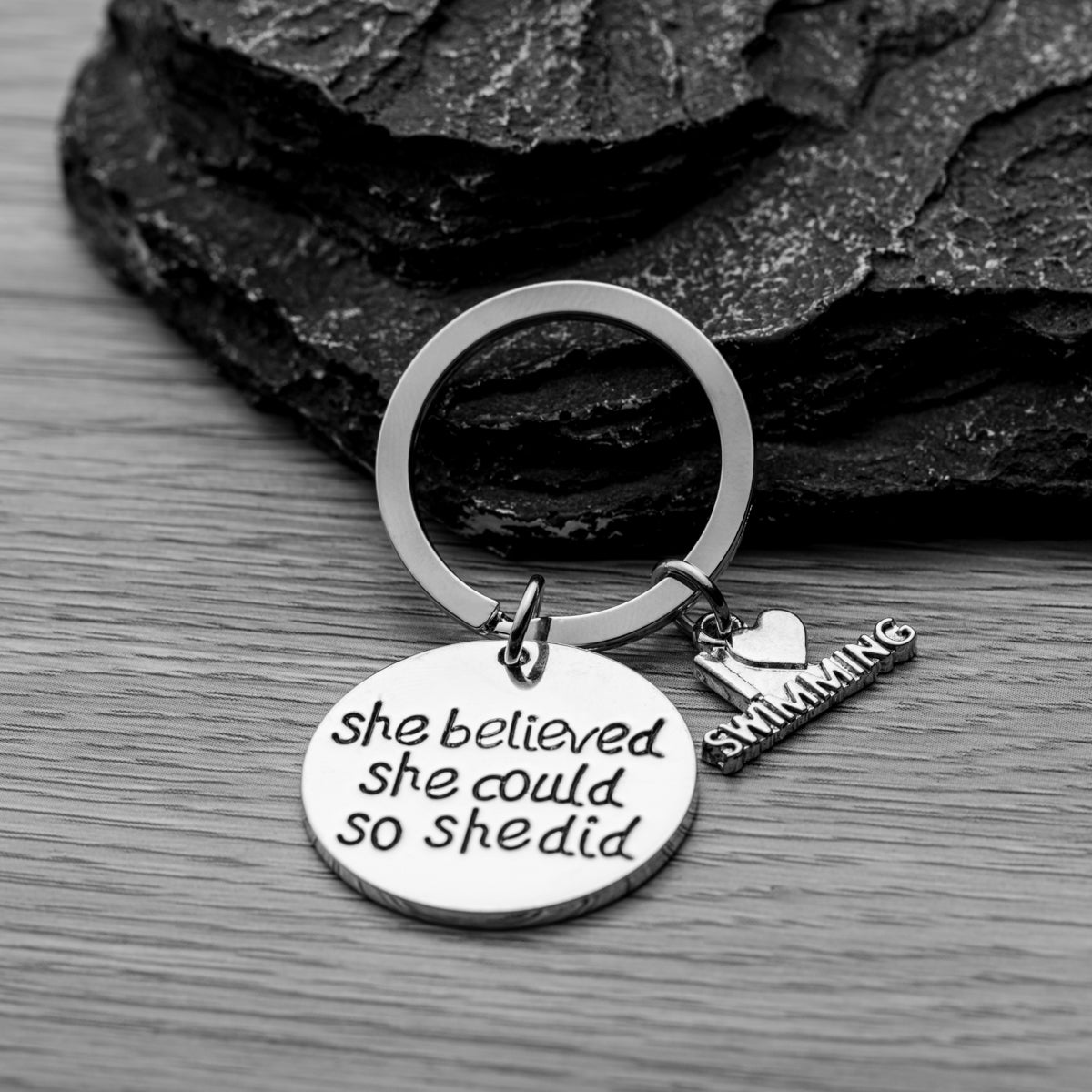 Swim She Believed She Could So She Did Keychain