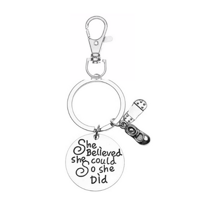 Tap Dance Zipper Pull Keychain- She Believed She Could So She Did