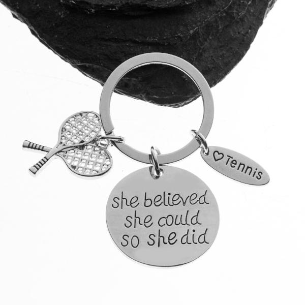 Tennis She Believed She Could So She Did Keychain - Sportybella
