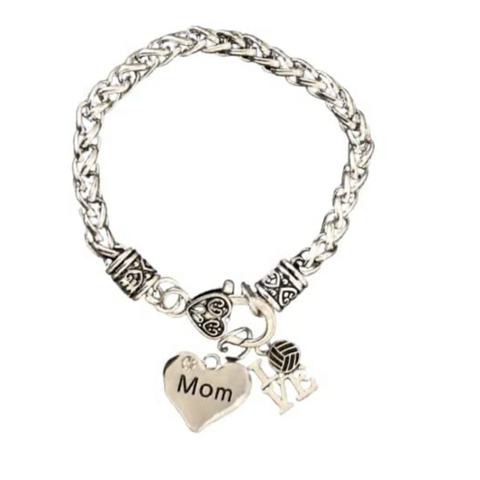 Volleyball Mom Charm Bracelet