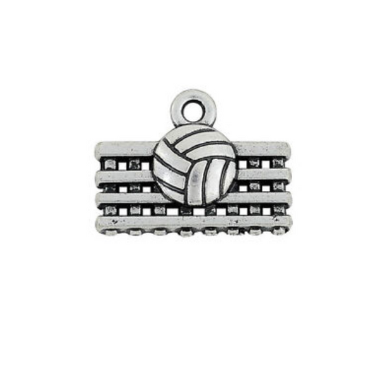 Volleyball Ball and Net Charm