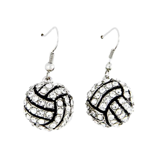 Volleyball Rhinestone Earrings