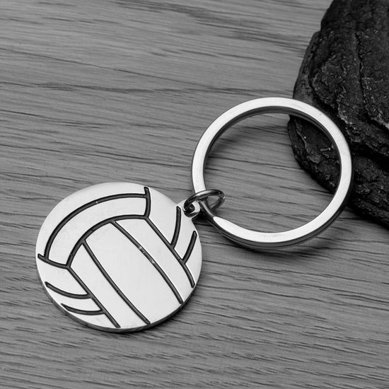 Personalized Engraved Volleyball Keychain