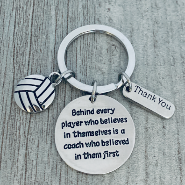Volleyball Coach Keychain, Behind Every Player