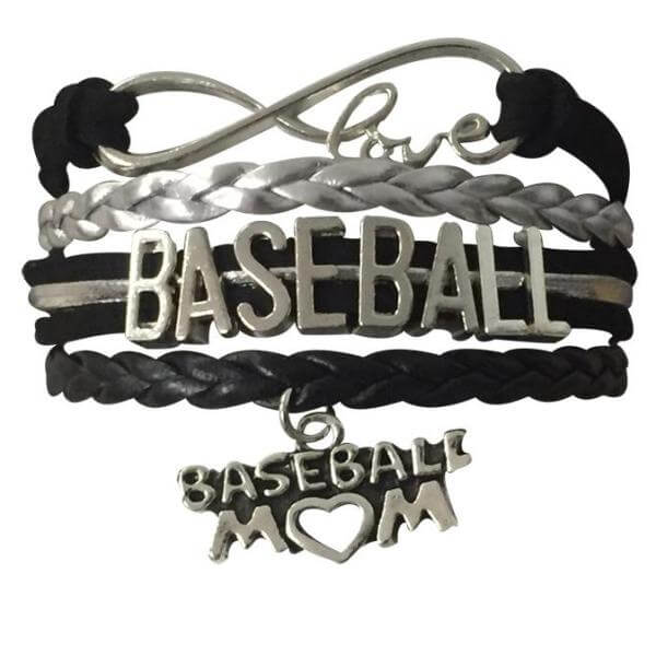 Baseball Mom Infinity Bracelet- Black - Sportybella