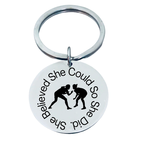 Girls Wrestling Keychain- She Believed She Could