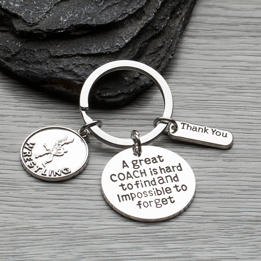 Wrestling Great Coach is Hard to Find Coach Keychain & Card Set